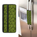 Green Hop Cone Pattern Print Refrigerator Handle Covers
