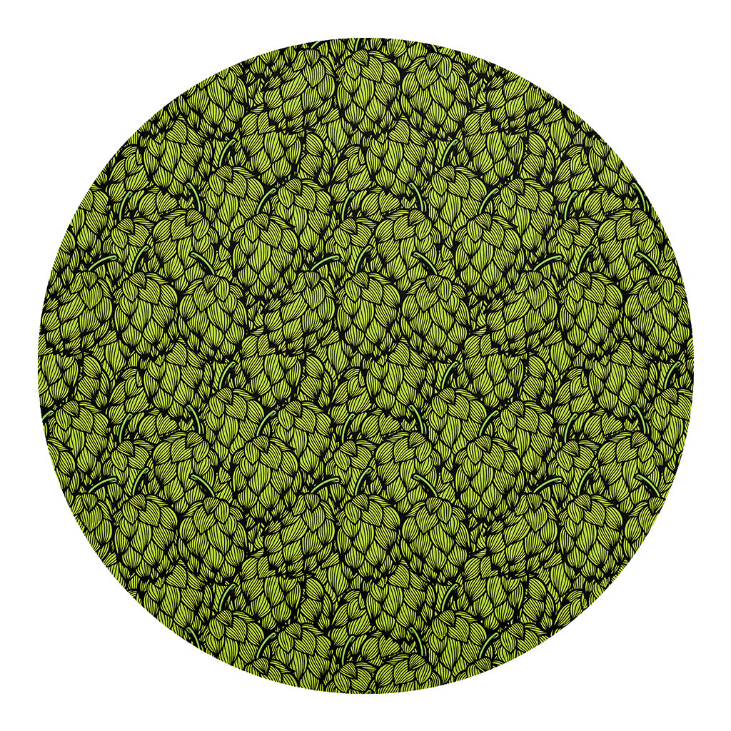 Green Hop Cone Pattern Print Round Blanket