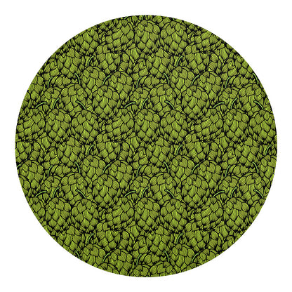 Green Hop Cone Pattern Print Round Blanket