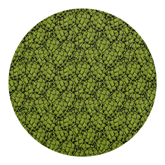 Green Hop Cone Pattern Print Round Blanket