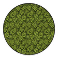 Green Hop Cone Pattern Print Round Floor Mat