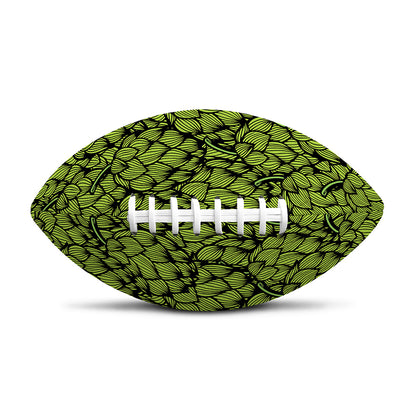 Green Hop Cone Pattern Print Rugby Ball