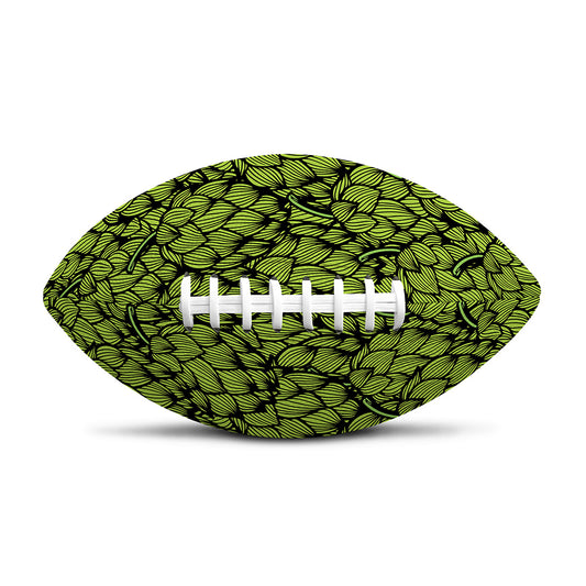 Green Hop Cone Pattern Print Rugby Ball