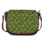 Green Hop Cone Pattern Print Saddle Bag