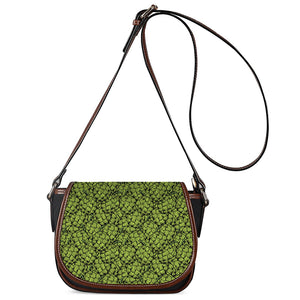 Green Hop Cone Pattern Print Saddle Bag