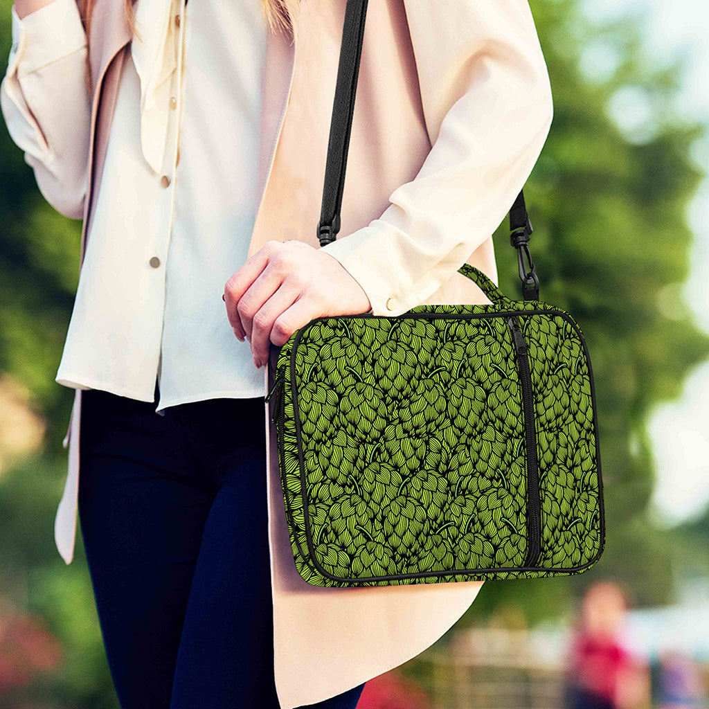 Green Hop Cone Pattern Print Shoulder Strap Bible Bag