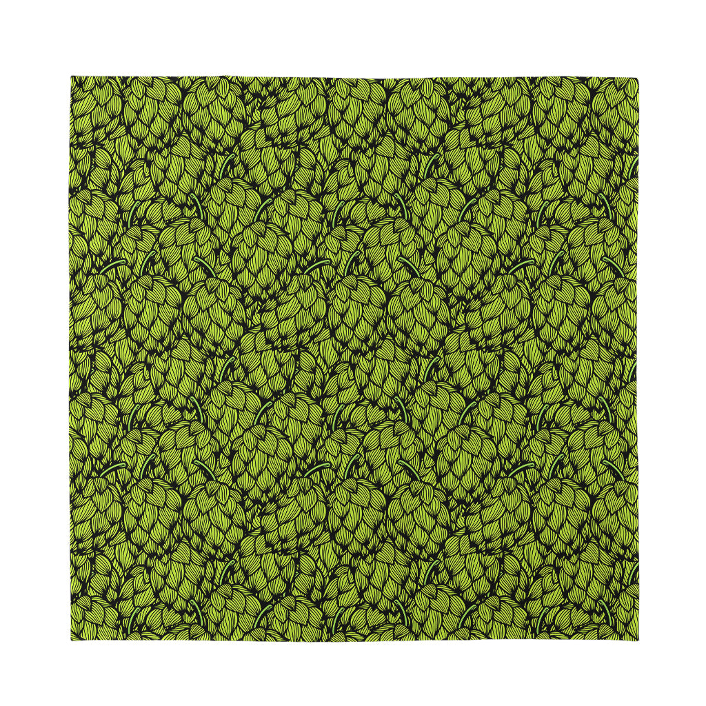 Green Hop Cone Pattern Print Silk Bandana