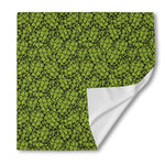 Green Hop Cone Pattern Print Silk Bandana