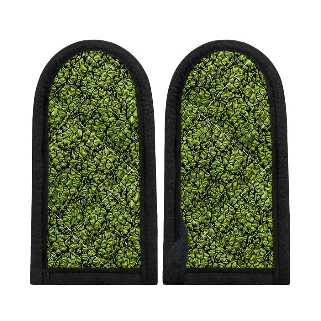Green Hop Cone Pattern Print Skillet Handle Cover