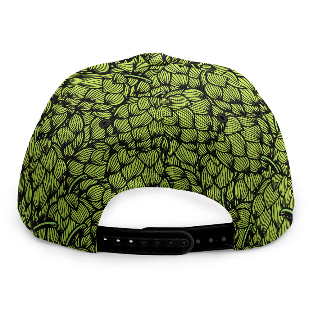 Green Hop Cone Pattern Print Snapback Cap