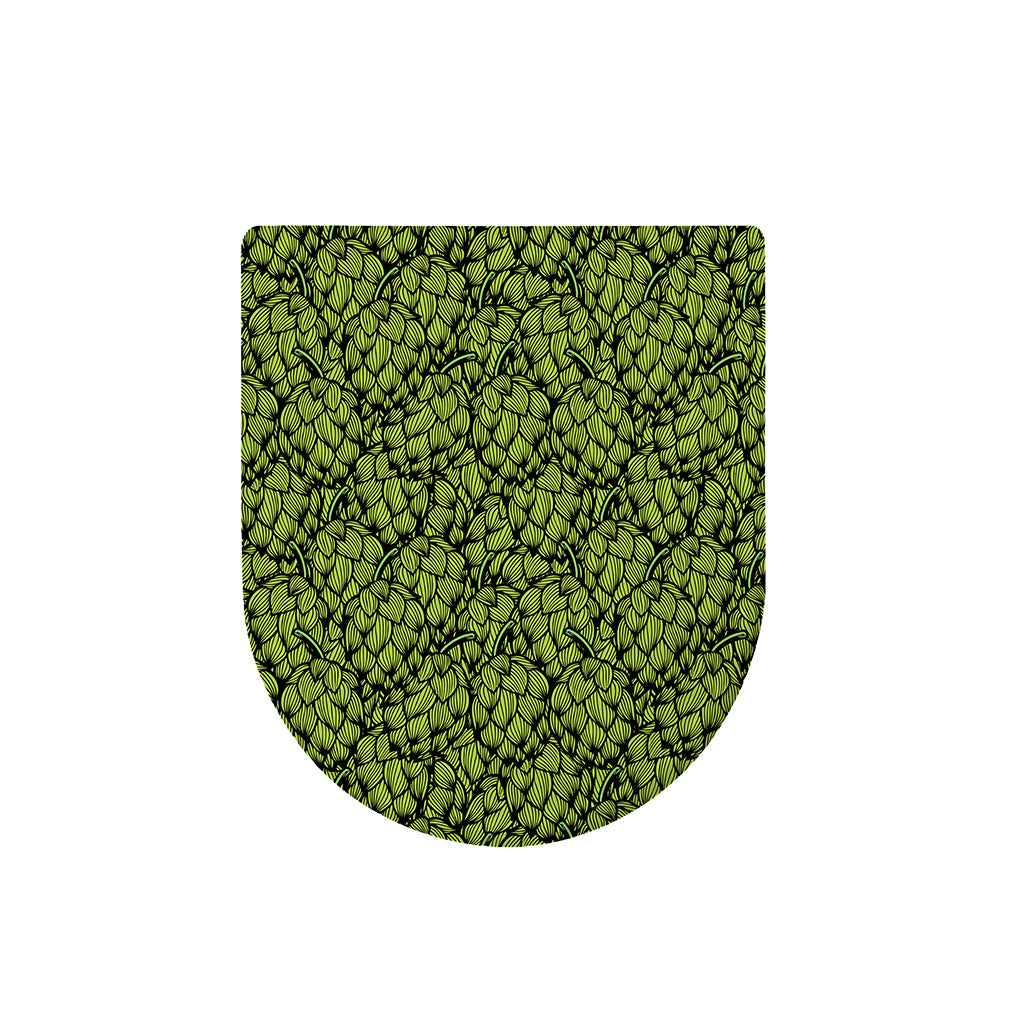 Green Hop Cone Pattern Print Toilet Lid Cover