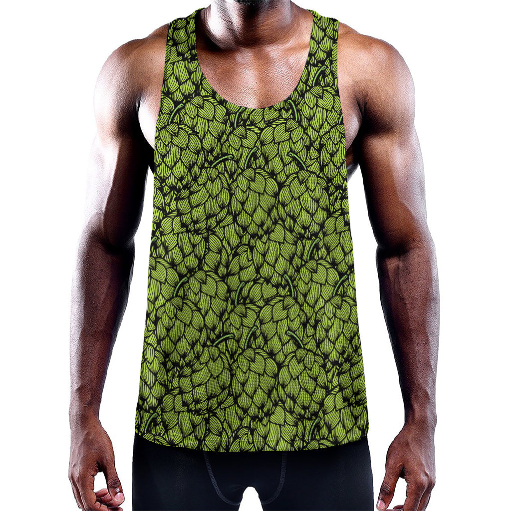 Green Hop Cone Pattern Print Training Tank Top