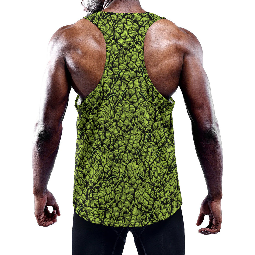 Green Hop Cone Pattern Print Training Tank Top