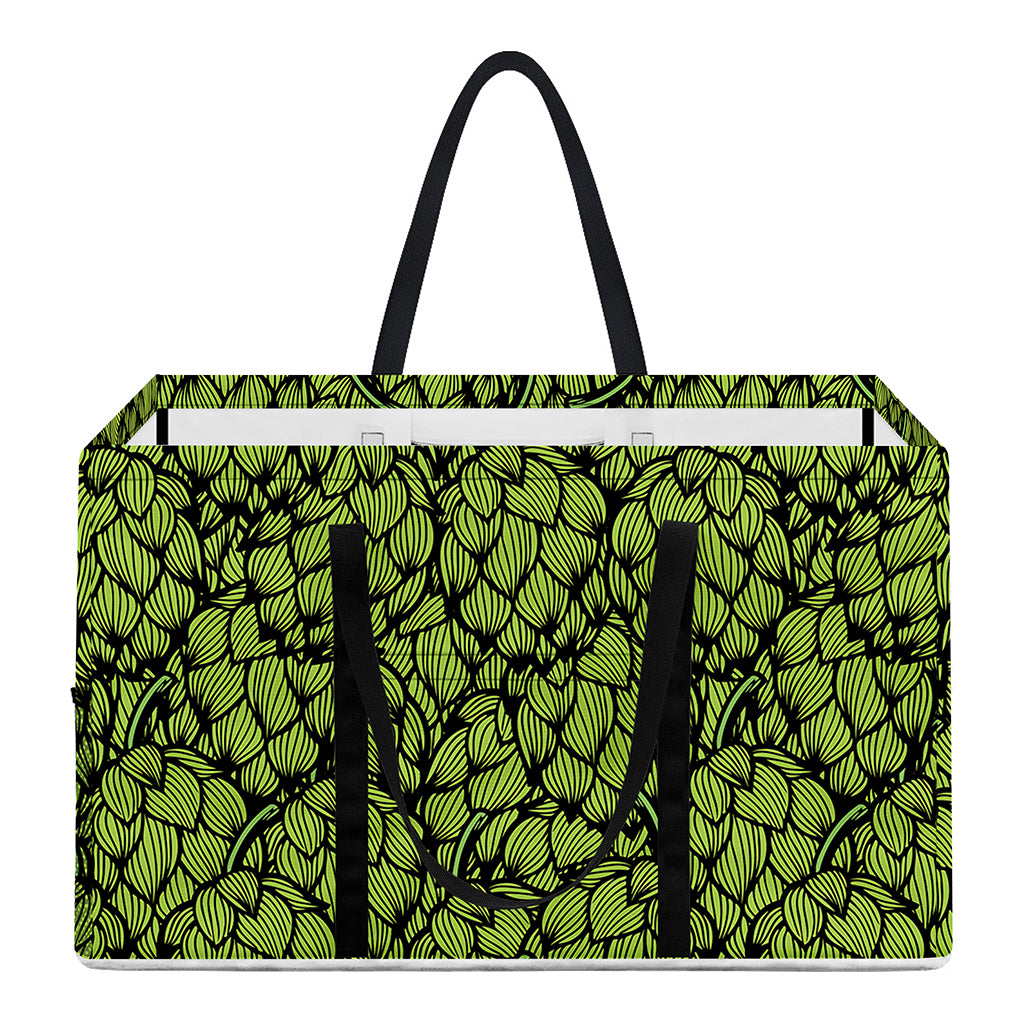 Green Hop Cone Pattern Print Utility Tote Bag