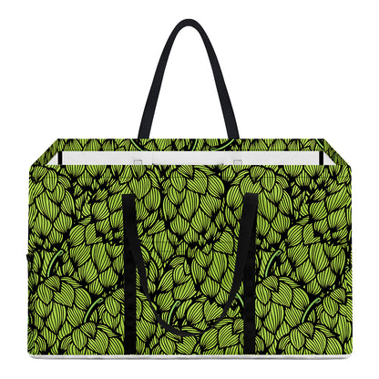Green Hop Cone Pattern Print Utility Tote Bag