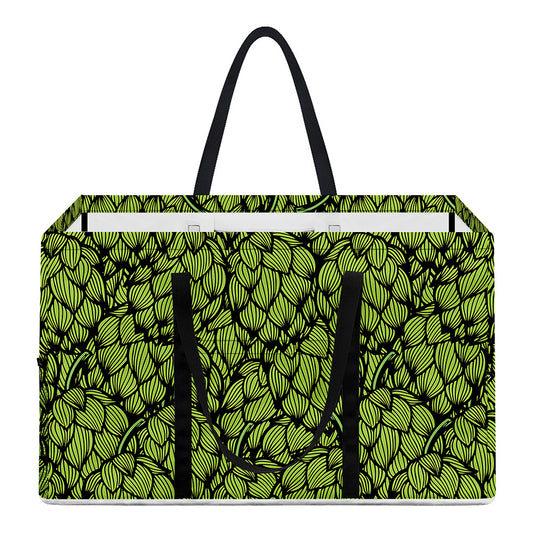 Green Hop Cone Pattern Print Utility Tote Bag