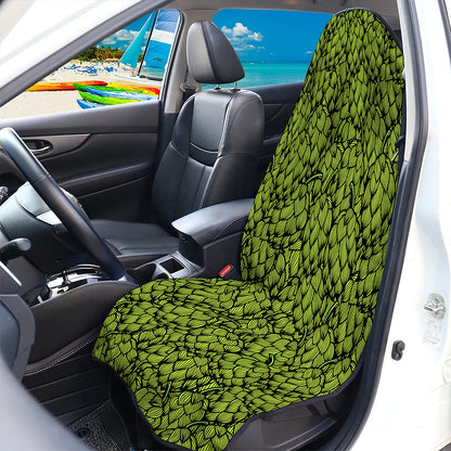 Green Hop Cone Pattern Print Waterproof Car Seat Cover