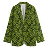 Green Hop Cone Pattern Print Women's Blazer