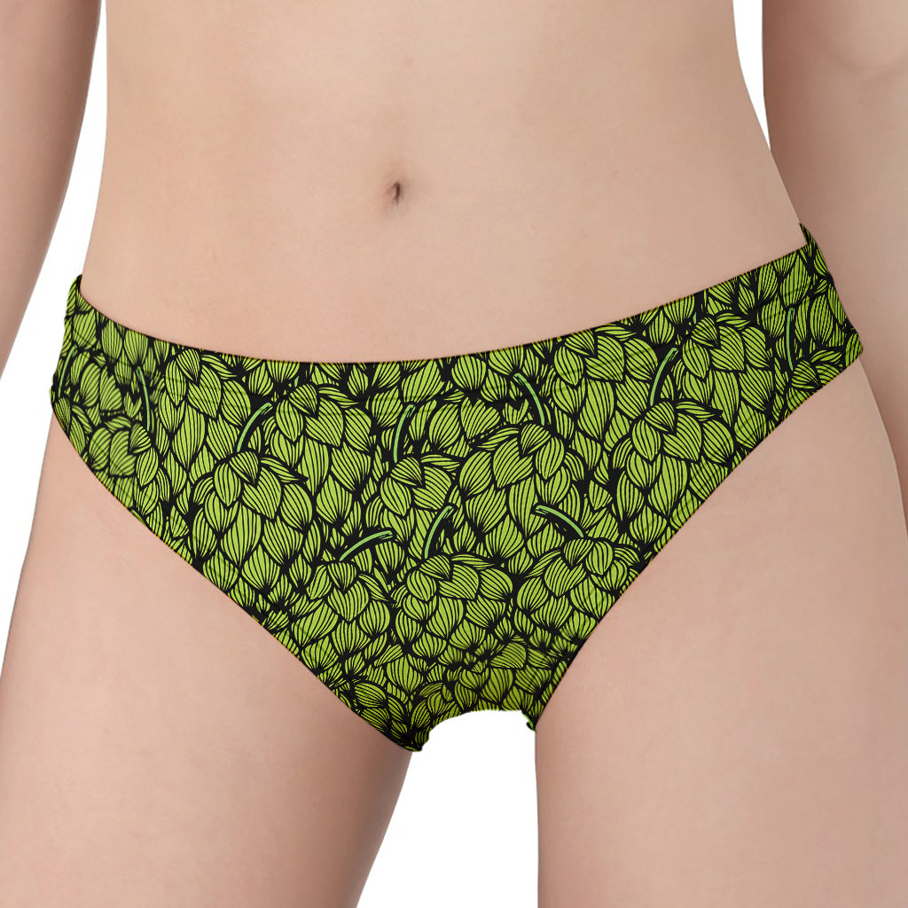 Green Hop Cone Pattern Print Women's Panties