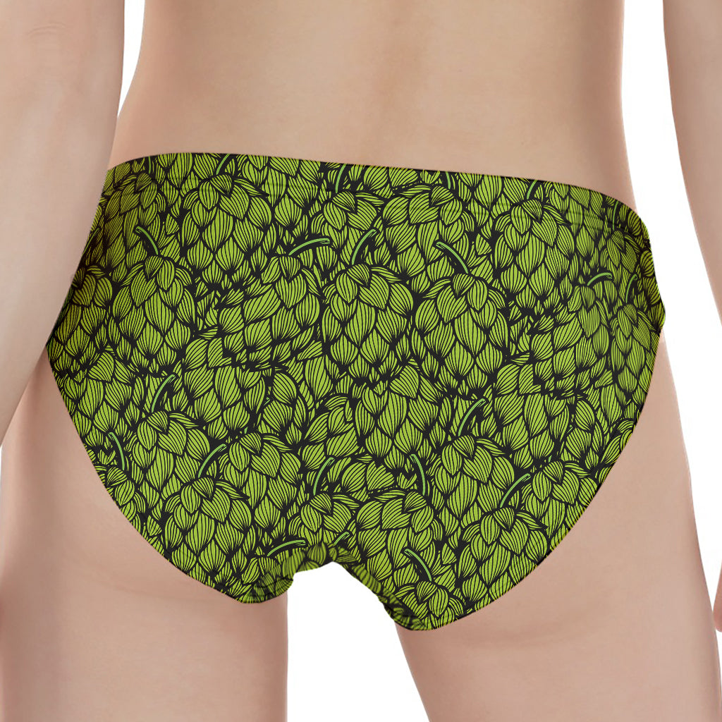 Green Hop Cone Pattern Print Women's Panties