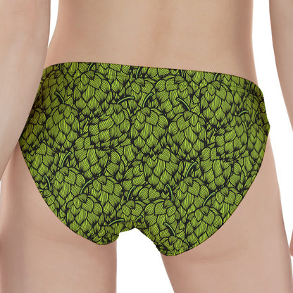 Green Hop Cone Pattern Print Women's Panties
