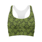 Green Hop Cone Pattern Print Women's Sports Bra