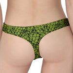 Green Hop Cone Pattern Print Women's Thong