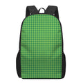 Green Houndstooth Pattern Print 17 Inch Backpack