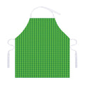 Green Houndstooth Pattern Print Adjustable Apron
