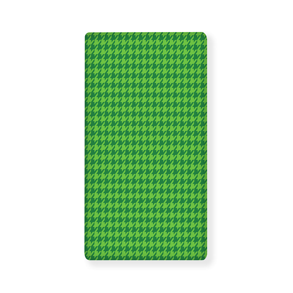 Green Houndstooth Pattern Print Baby Crib Sheet