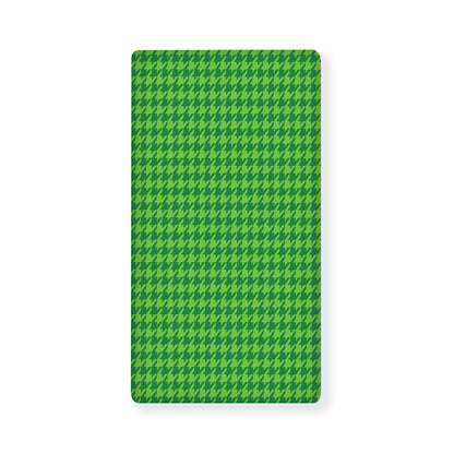 Green Houndstooth Pattern Print Baby Crib Sheet