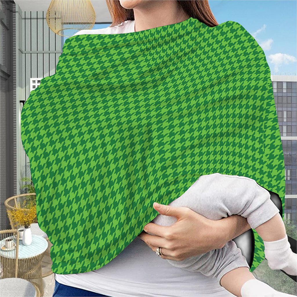 Green Houndstooth Pattern Print Baby Seat Cover