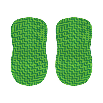 Green Houndstooth Pattern Print Bar Stool Covers
