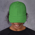 Green Houndstooth Pattern Print Baseball Cap