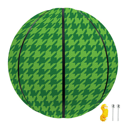 Green Houndstooth Pattern Print Basketball
