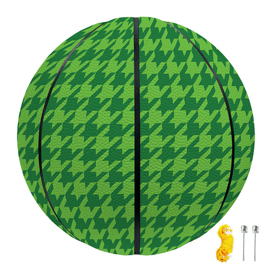 Green Houndstooth Pattern Print Basketball