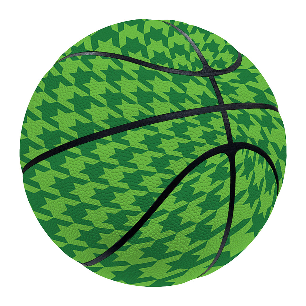 Green Houndstooth Pattern Print Basketball