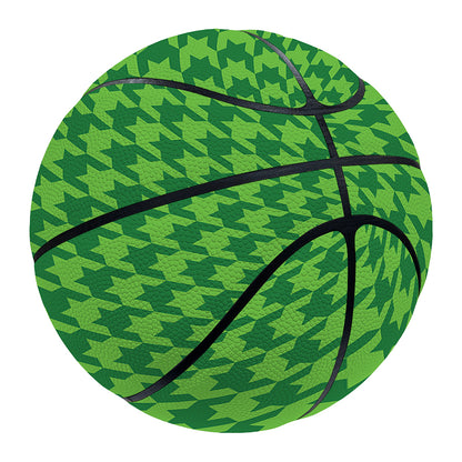 Green Houndstooth Pattern Print Basketball