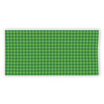 Green Houndstooth Pattern Print Beach Towel