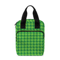 Green Houndstooth Pattern Print Bible Tote Bag