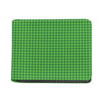 Green Houndstooth Pattern Print Bifold Wallet
