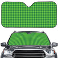 Green Houndstooth Pattern Print Car Windshield Sun Shade