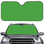 Green Houndstooth Pattern Print Car Windshield Sun Shade