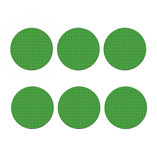 Green Houndstooth Pattern Print Coaster Set