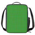 Green Houndstooth Pattern Print Crossbody Lunch Bag
