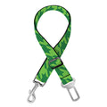Green Houndstooth Pattern Print Dog Seat Belt