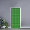 Green Houndstooth Pattern Print Door Sticker