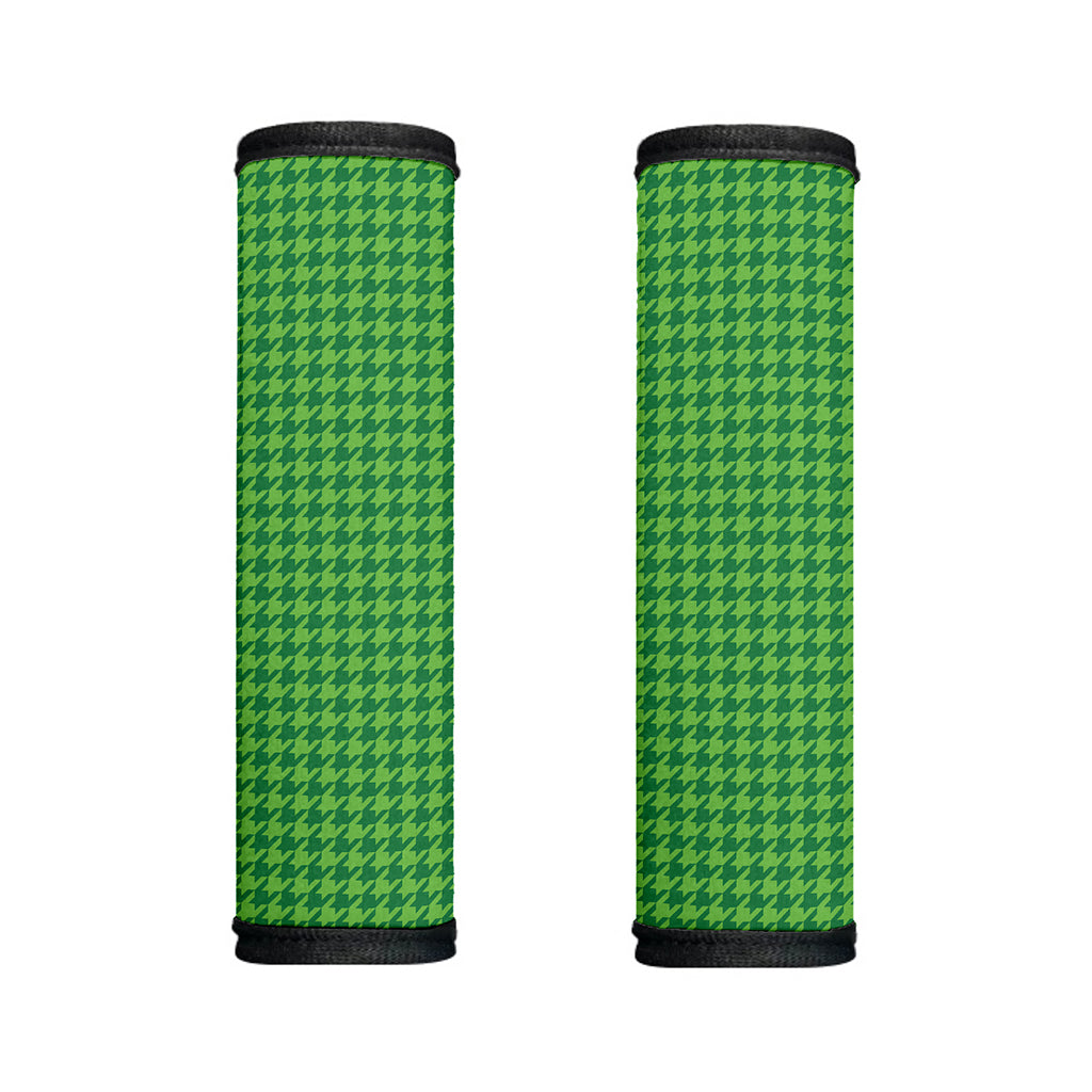 Green Houndstooth Pattern Print Handle Covers