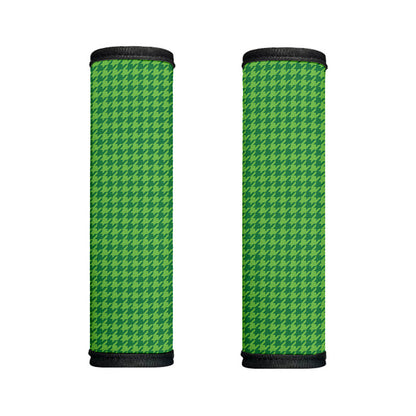 Green Houndstooth Pattern Print Handle Covers