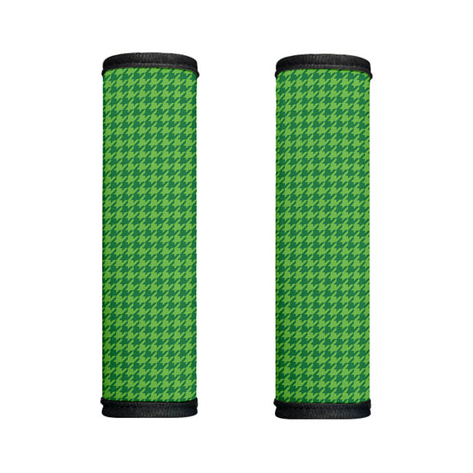 Green Houndstooth Pattern Print Handle Covers
